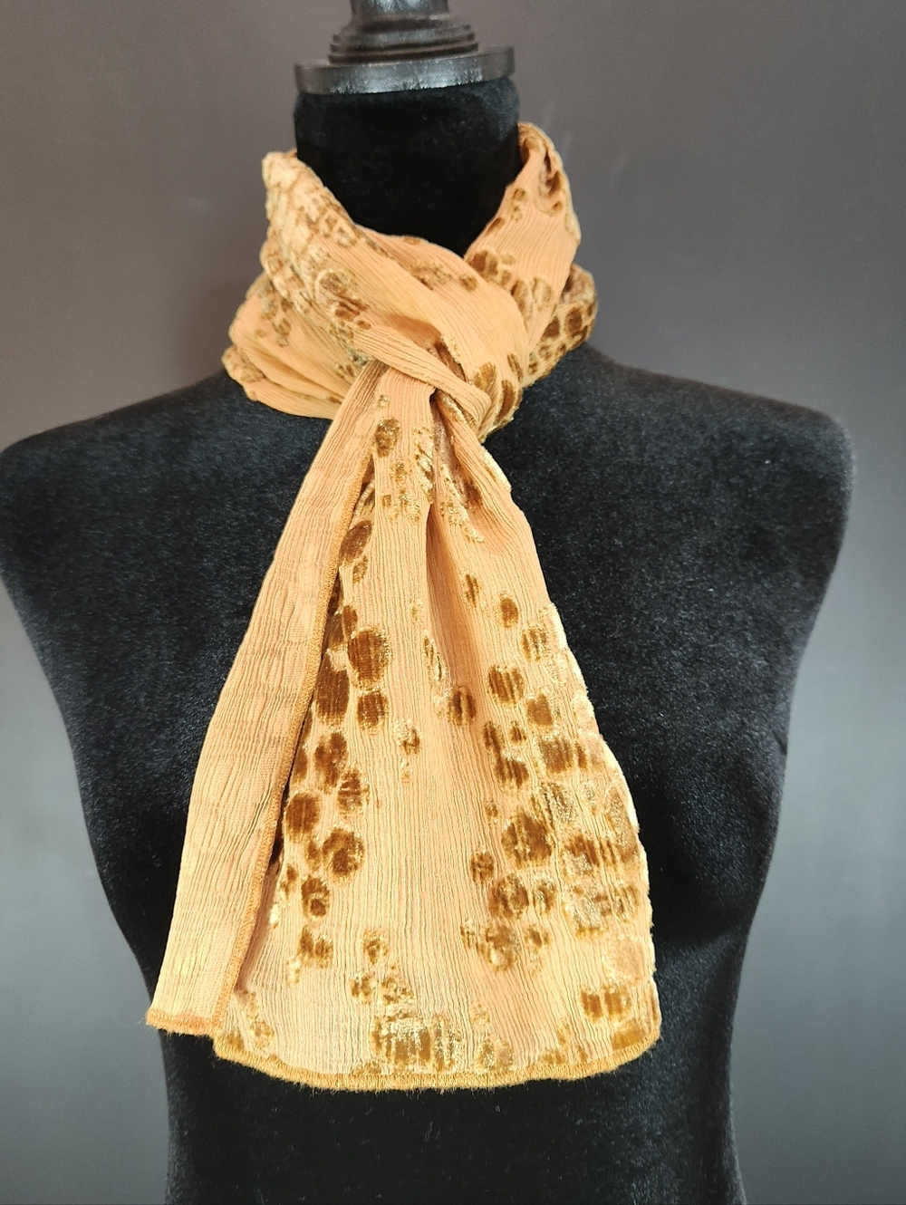 Vintage Carlisle Cheetah Print Velvet Burnout Luxury Scarf